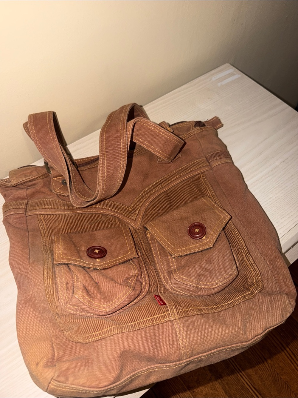 LEVIS BROWN DENIM TOTE Y2K